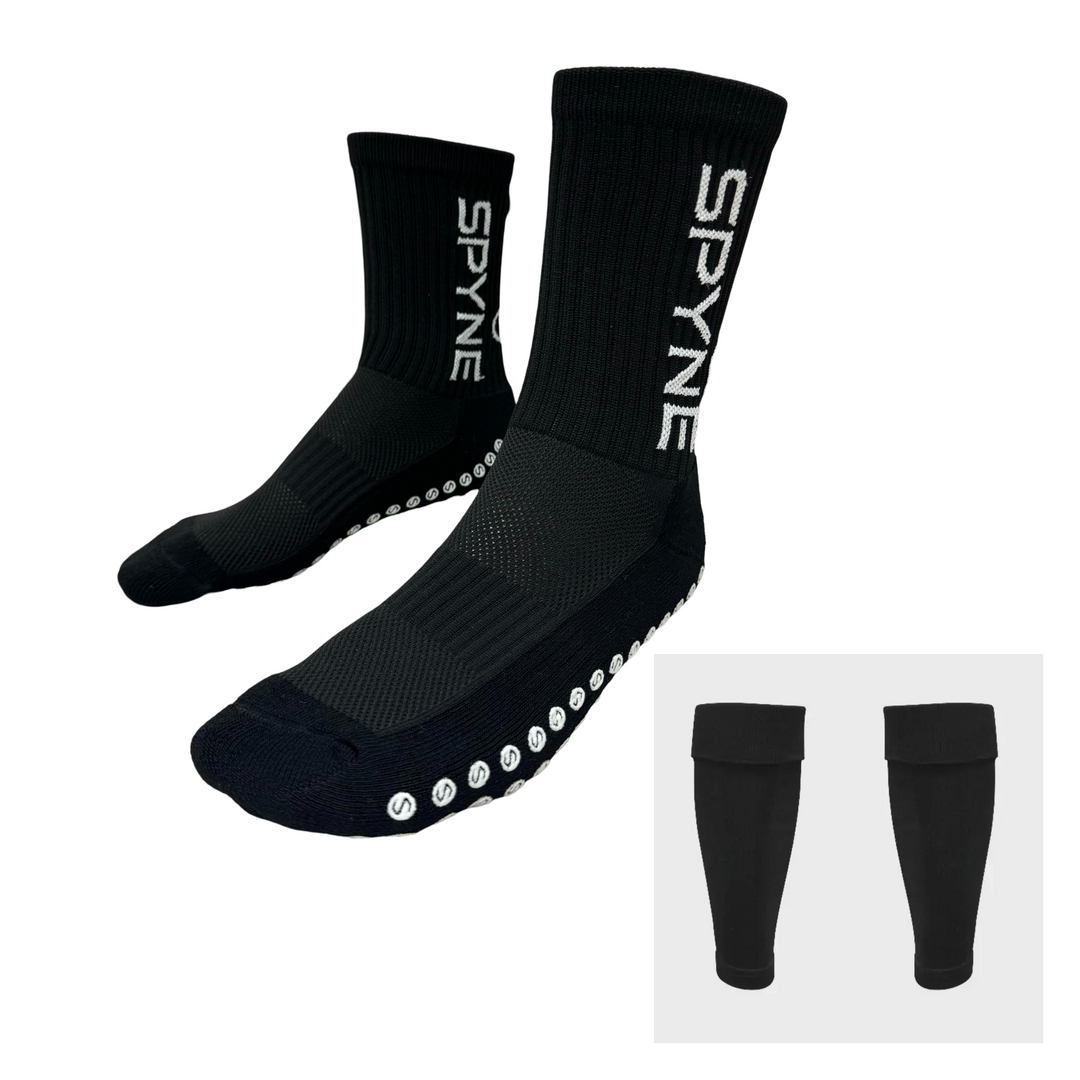 SPYNE Grip Sock/ Footless Sock Bundle- 2 Pack