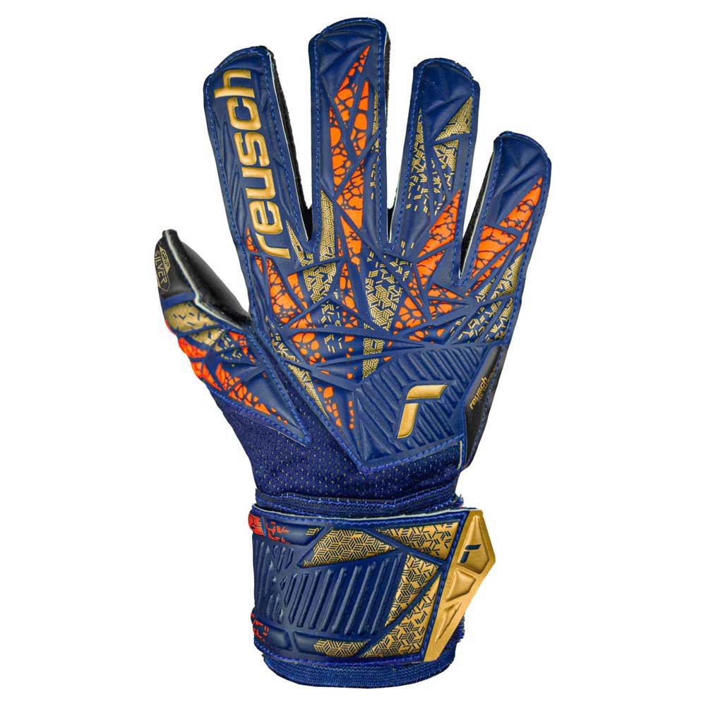 Reusch Attrakt Starter Solid Goalkeeper Gloves- JUNIOR- Blue/Orange