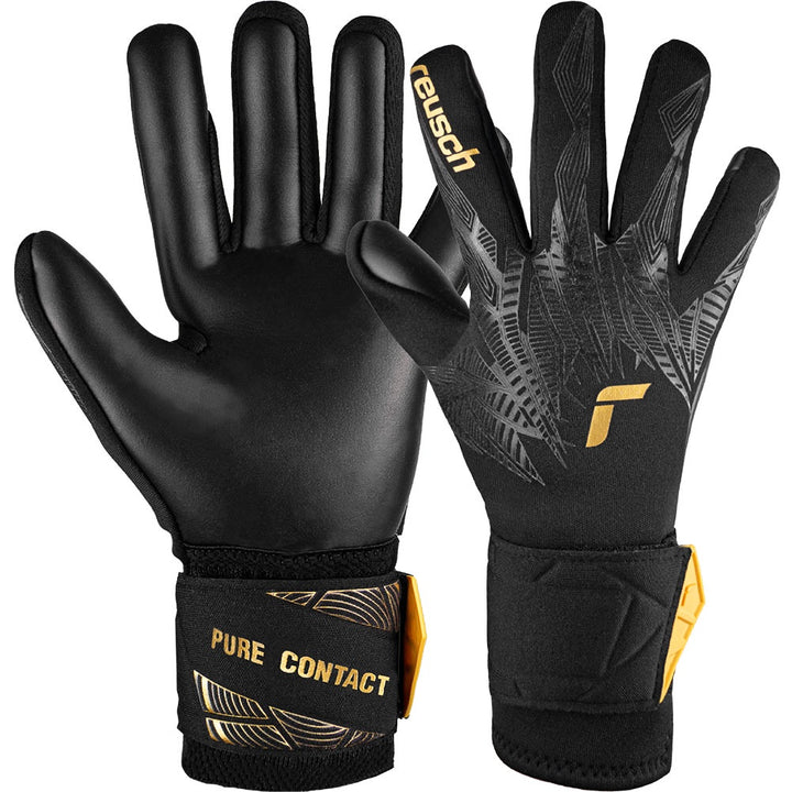 Reusch Pure Contact Infinity Goalkeeper Gloves- Black/Gold
