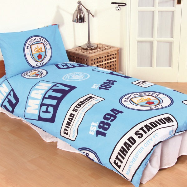 Manchester City Patch Single Bed Set