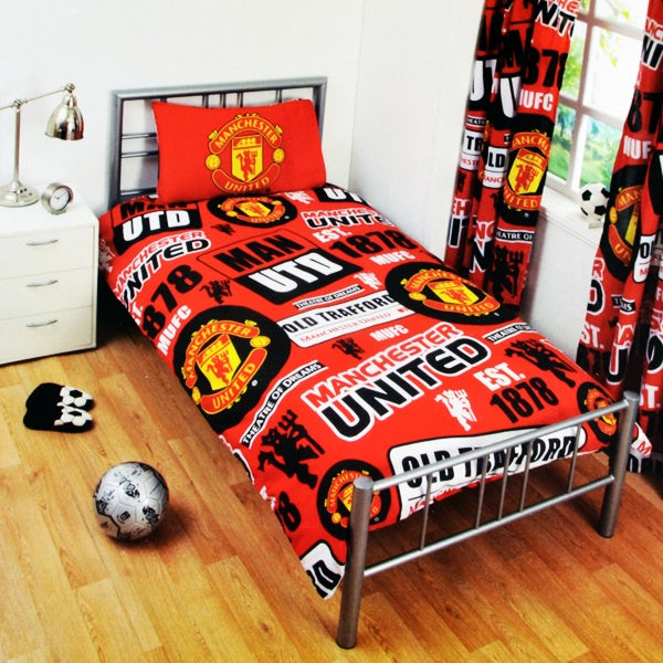 Manchester United Patch Single Bed Set