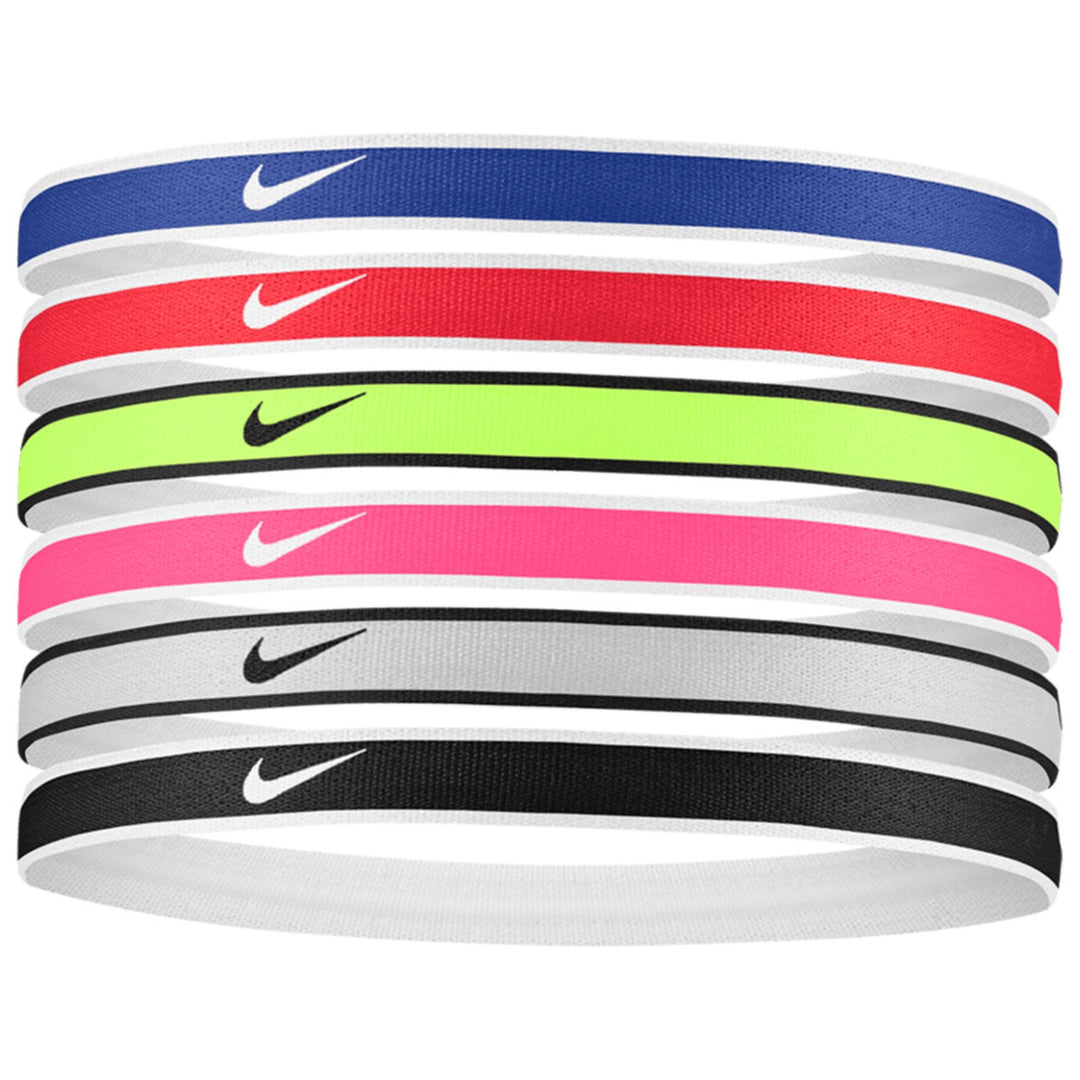 Nike Swoosh Sport Tipped Headbands 6 Pack- Mixed