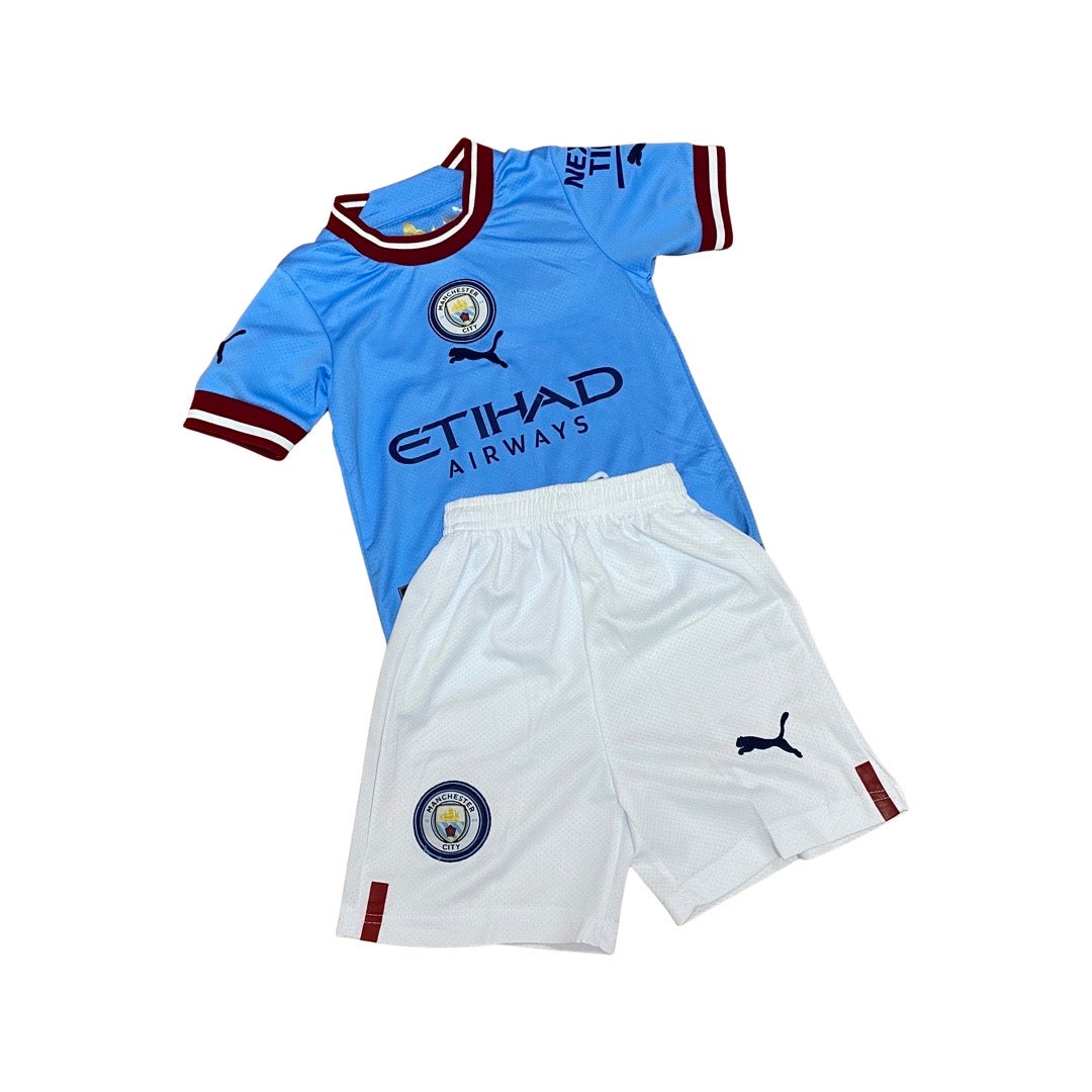Manchester City Kids Blue Goalkeeper Shirt 2022/23